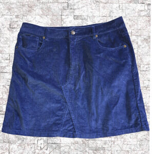 Frye & Co Women’s Heritage Navy Jewel Blue Corduroy Mini A-line Skirt, Size 10